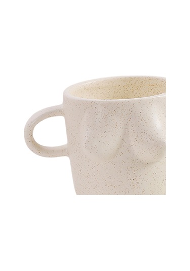 Suntek Kadın Vücut Sanatı Seramik Su Bardağı 300ml Ev Bej Bej