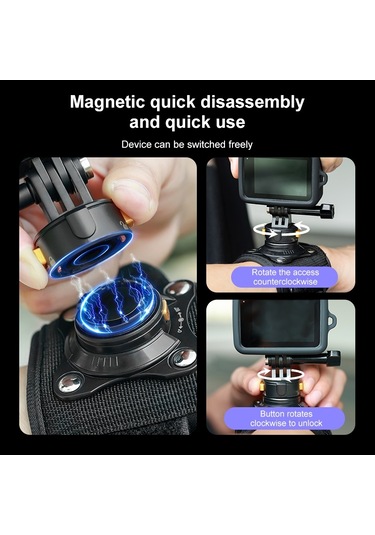 Puluz Manyetik Hızlı Açılan Bilek Kayışı Kemeri Siyah