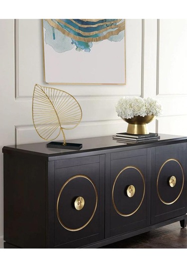 Cajuart Modern Metal Kalın Yaprak Ferforje Ev Masa Ofis Dekor Süs