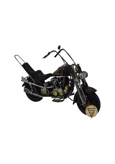 Dekoratif Nostaljik Metal Vintage Chopper Rustik Mootosiklet Kahve