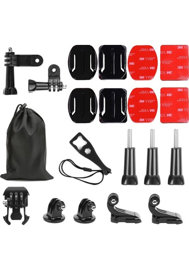 Gopro Kameralar İçin Düz ve Eğimli Kask Bağlantı Seti