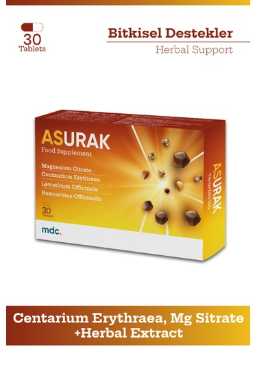 Mdc Asurak Kırmızı Kantaron Magnezyum Sitrat Levistikum Biberiye 30 Tablet