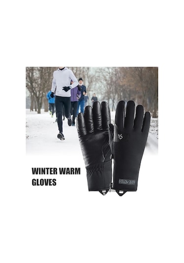 Pazly Kışlık Sıcak Eldiven Erkek Kadın Yağmur Ve Rüzgar Geçirmez Termal Spor Eldiven Sıcak Astarlı