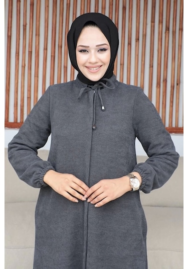 Şönil Kumaş Kışlık Comfort Ferace - Gri / F0506 Gri