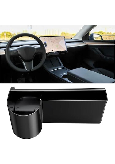 Suntek Tesla Model Y / 3 İçecekleri İçin Araç Sol Gösterge Paneli Su Bardağı Tutacağı