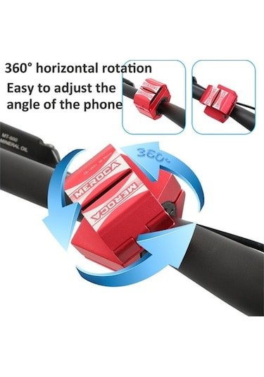 Ebitda Halka Şekilli Alüminyum Bisiklet Telefon Tutucusu, Kırmızı, Motosiklet Navigasyon Braketi Kırmızı