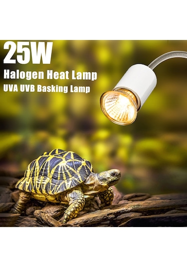 Geeroyoo 25w Uva Uvb Kaplumbağa Isıtma Lambası - Tam Spektrumlu, Dayanıklı Cam Yapı, Hediyelik Kutu Paket Gümüş