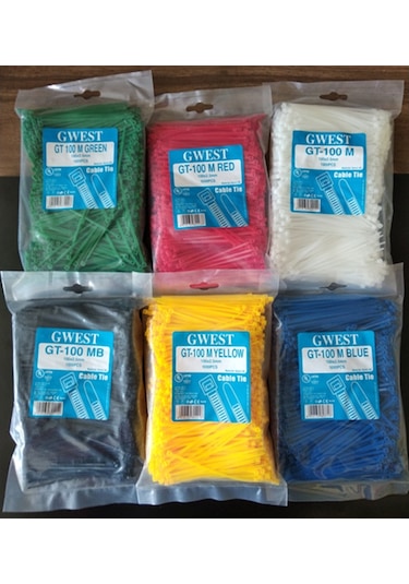 Gwest 2,5X100Mm. (10Cm.) Sarı Renk Plastik Kablo Bağı 1000 Adet (383632412)