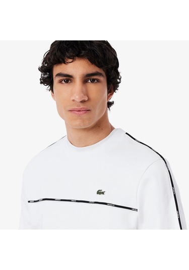 Lacoste Sh9818 Erkek Sweatshirt Beyaz