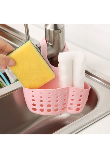 Geeroyoo Mutfak Lavabo Pvc Askıklı Depolama Sepeti - Sünger, Sabun, Temizlik Bezi İçin Havalandırmalı, Su Çıkaran Tasarım - Gri Mavi Diğer