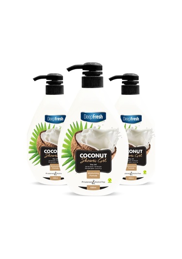 Deep Fresh Hindistan Cevizi Aromalı Duş Jeli 3 x 1 L