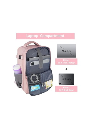 Tenfowee Kadınlar İçin Usb Şarj Portlu Ve Ayakkabı Çantası Dahil 15.6 İnç Laptop Sırt Çantası, Hiking Ve İş Seyahati İçin Siyah