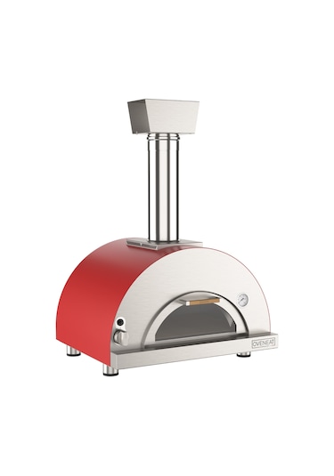 Oveneat Gazlı Single Kırmızı Pizza Fırını Gümüş - Siyah