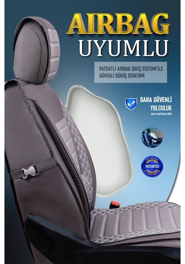 Dacia Sandero 2022 Lüx Deri Oto Koltuk Kılıfı Ön Arka Takım Safir Serisi Füme