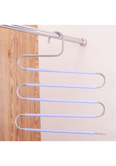 Cbtx 4 Adet S Şekilli Pantolon Askıları Kaymaz Paslanmaz Çelik Elbise Askısı Havlu - Mor