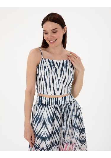 Pierre Cardin Kadın İndigo Kısa Kollu Bluz 50301145-vr028 Indigo