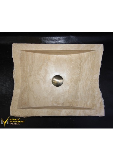 Traverten Şekilsiz Kare Lavabo