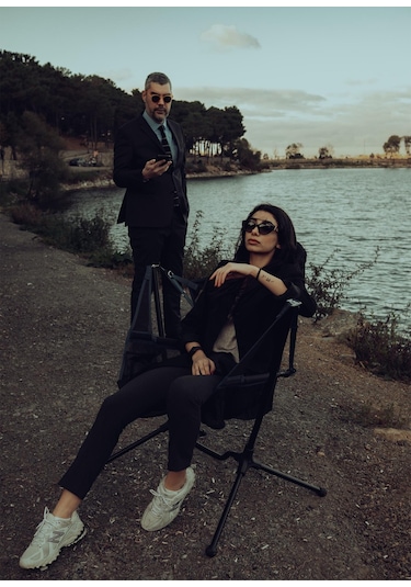 Thor Sallanan Kamp Sandalyesi Katlanır Çantalı Siyah