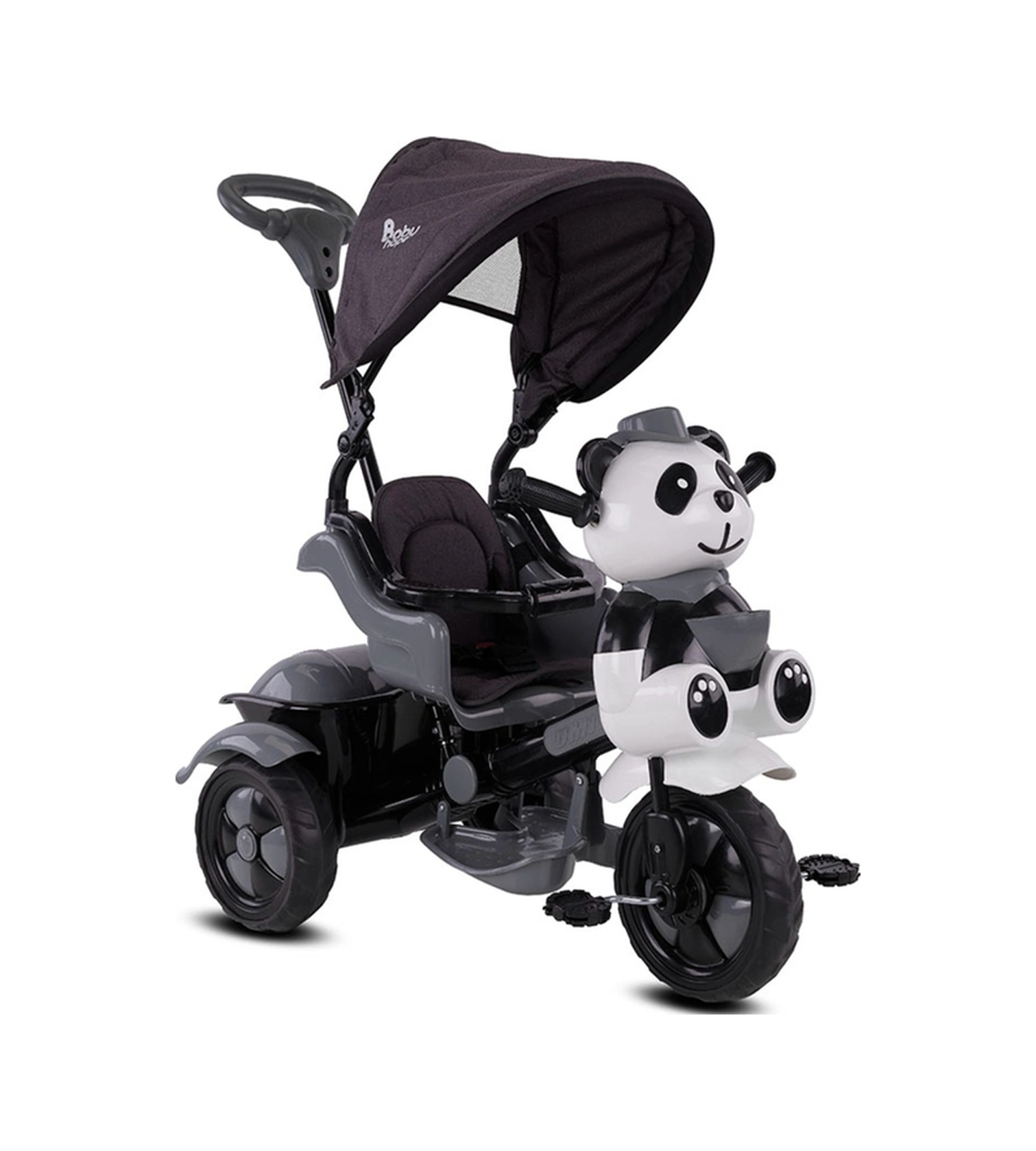 Toys 127 Panda Üç Tekerlekli Tenteli Ebeveyn Kontrollü Bisiklet Çocuk Bisikleti