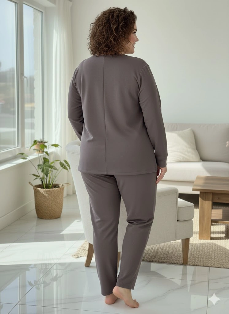 Kadın Büyük Beden Eşofman Takımı Gri