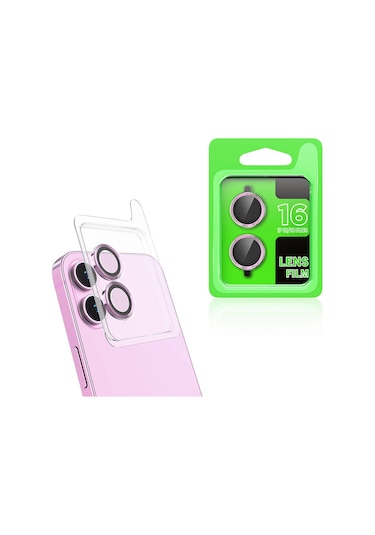 Subutu Apple Uyumlu iPhone 16 Plus Cl-07 Kamera Lens Koruyucu-pembe Pembe