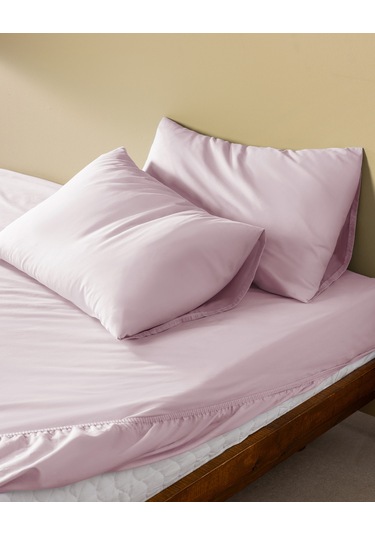 Manon Tek Kişilik %100 Pamuk Ranforce Lastikli Çarşaf Takımı - Mürdüm Mürdüm