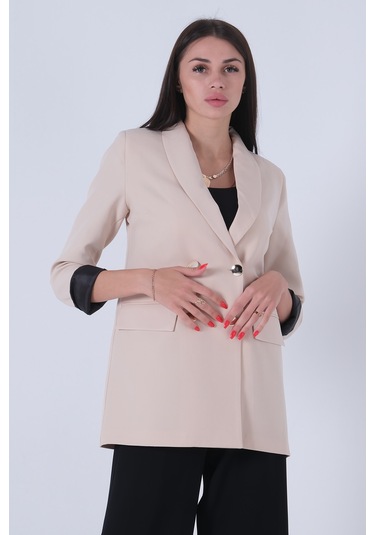 Feminist Bej Vatkalı Astarlı Ceket 3971156.55 BEJ Bej