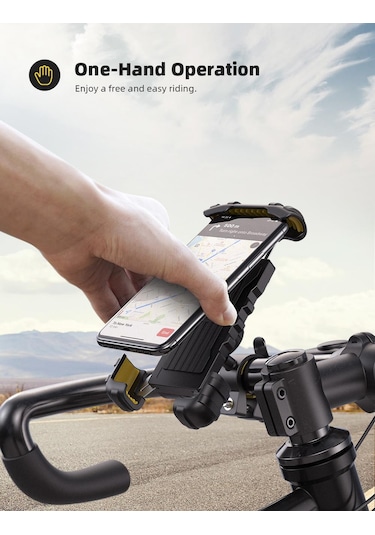 Lamicall Motosiklet Ve Bisiklet Telefon Tutucu 360 Derece Döndürülebilir Bm02yellow Siyah - Sarı