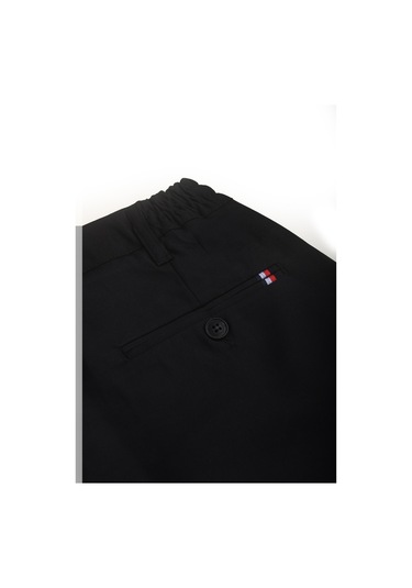 Deepsea Siyah Esnek Kumaş Slim Fit Beli Lastikli Günlük Spor Pantolon 2601070 Siyah