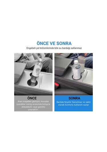 Polham Tesla Model 3 Ve Model Y İle Uyumlu Bardak Ve Şişe Tutucu, Temizlenebilir Çıkabilen Silikon Bardak Tutucu