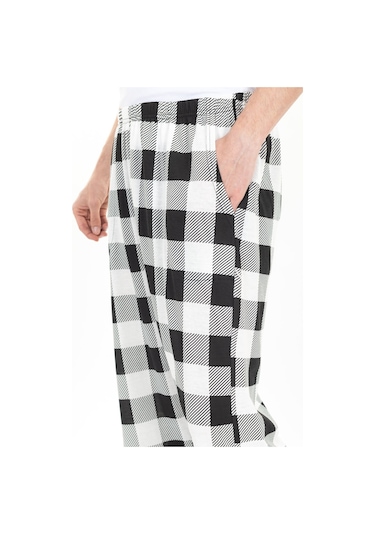 Büyük Beden Erkek Pijama Altı Cepli Fermuarlı Blr-08- 1026 Beyaz