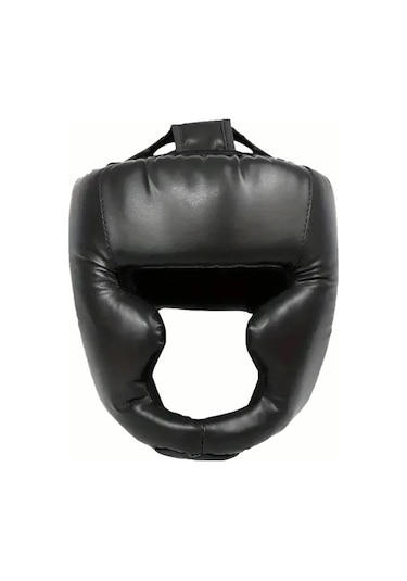 Tam Kapalı Kalınlaşmış Boks Kaskı Erkek Kadın Yetişkin Karate Siyah