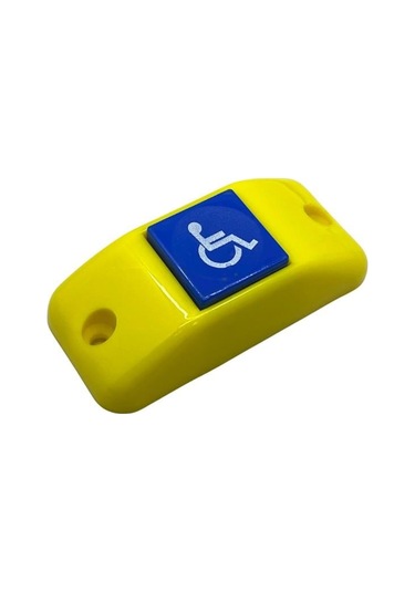 Sanel Stop Butonu Düz Tip Engelli Sarı 80 38 Mm