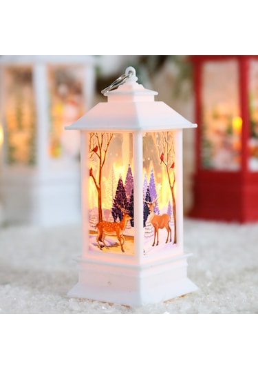 Skycity Büyük Boy Beyaz Geyik Noel Dekorasyonu - Klasik Baskı Süreciyle Akşam Lambası Ve Masaüstü Aksesuarı 3xaaa Pil Gereklidir Diğer