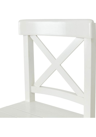 Alaçatı Ahşap Bar Sandalyesi Beyaz