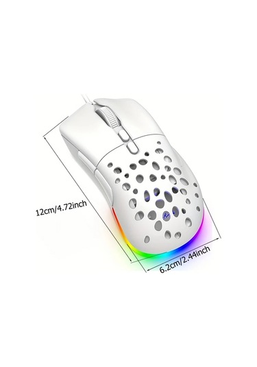 Techbloom Zıyoulang White Kablolu Oyun Faresi Modüler 2 Degisebilir Kapak Ayarlanabilir Agirlik 7 Programlanabilir Tus Rgb Aydinlatma -