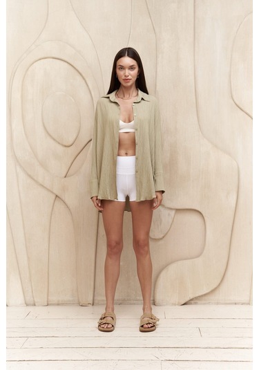 Durres Haki Oversize Gömlek Haki