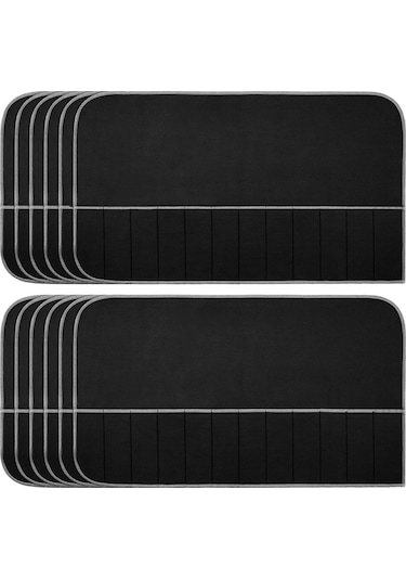 12'li Set Gümüş Koruma Torbası, Anti-pas Keçe Çanta Black