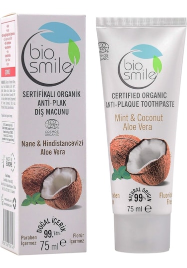 Bio Smile Nane & Hindistan Cevizi ve Aloe Vera Özlü Doğal Diş Macunu 75 ML