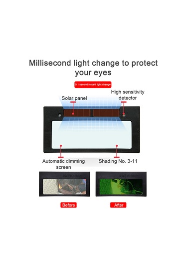 Geeksen "güneş Enerjili Otomatik Kararan Kaynak Gözlüğü - Elektrik Ve Argon Kaynağı İçin Güvenli Koruma"