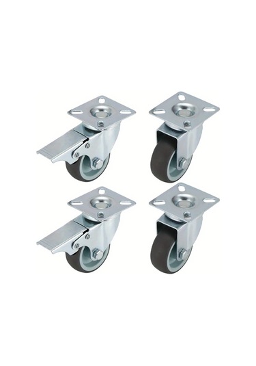 Dashanshop 2 Inç Tpu Tekli Tekerlek 4lü Set 2 Frenli 2 Frensiz Universal Döner Tekerlek