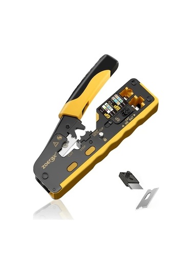 Besthome1 Yeşil Zoerax Rj45 Sıkma Aracı Cat7-6a-6-5e Ethernet Tel Kesici Yedek Bıçaklı
