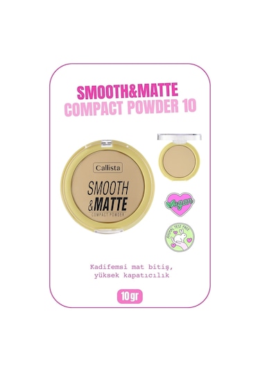 Callista Smooth & Matte Compact Powder Mat Görünümlü Pudra 10 Natural Beige