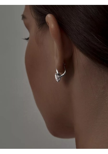 Asj Taşlı Gümüş Küpeler 925 Ayar Gümüş 227221753 beyaz