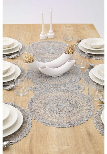 Bilgiçler Amerikan Servis Supla Ve Runner Seti 6 Kişilik 7698244377237