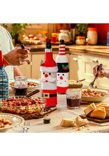 Noel Partisi Şarap Şişesi Dekorasyonu Kol Süsleme Malzemeleri