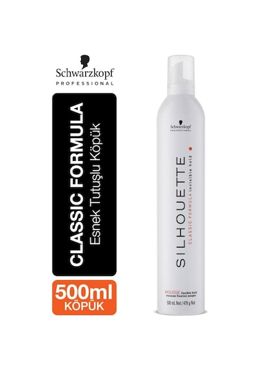 Schwarzkopf Silhouette Esnek Tutuşlu Saç Köpüğü Beyaz 500 ML