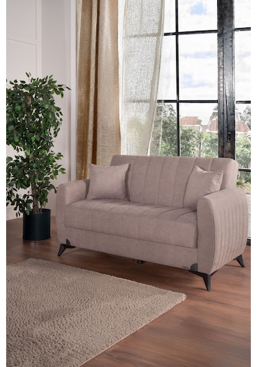 Kilim Mobilya Linda Iki Kişilik Kanepe Yüksek Ayaklı Açık Açık Kahverengi Açık Kahverengi