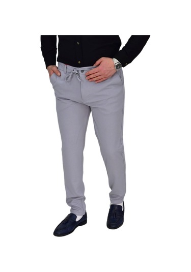 Erkek Beli Lastikli Jogger Pantolon Regular Fit Bgl-st04328 Gri