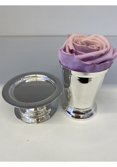 Gül Kovası Ve Lokumluk Set Gümüş Pirinç